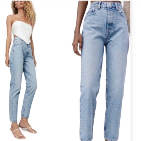 Zara Denim - ZARA High Waisted Straight Leg Jeans